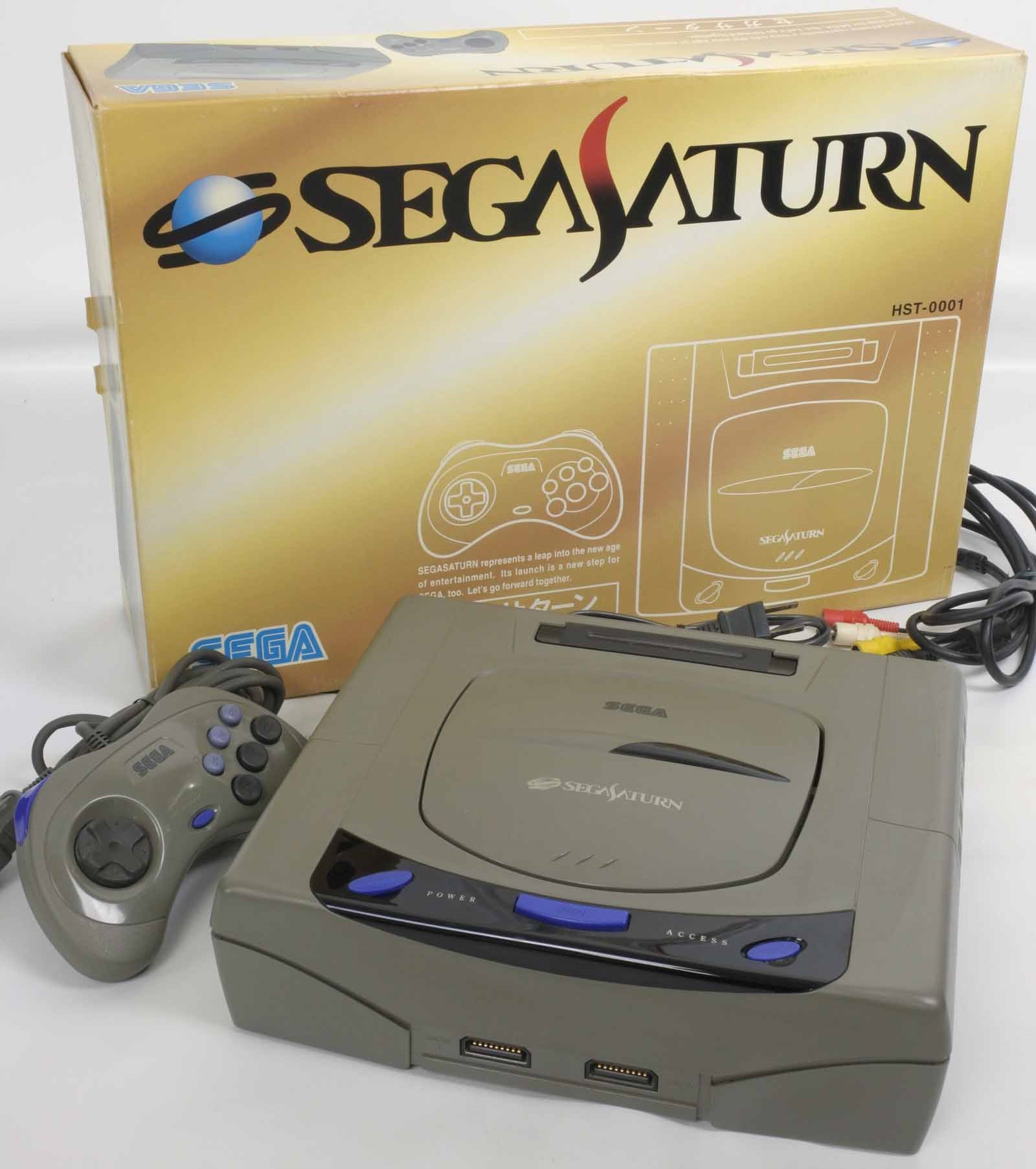 Sega Saturn GREY Console System Boxed Ref B40067006 Tested 