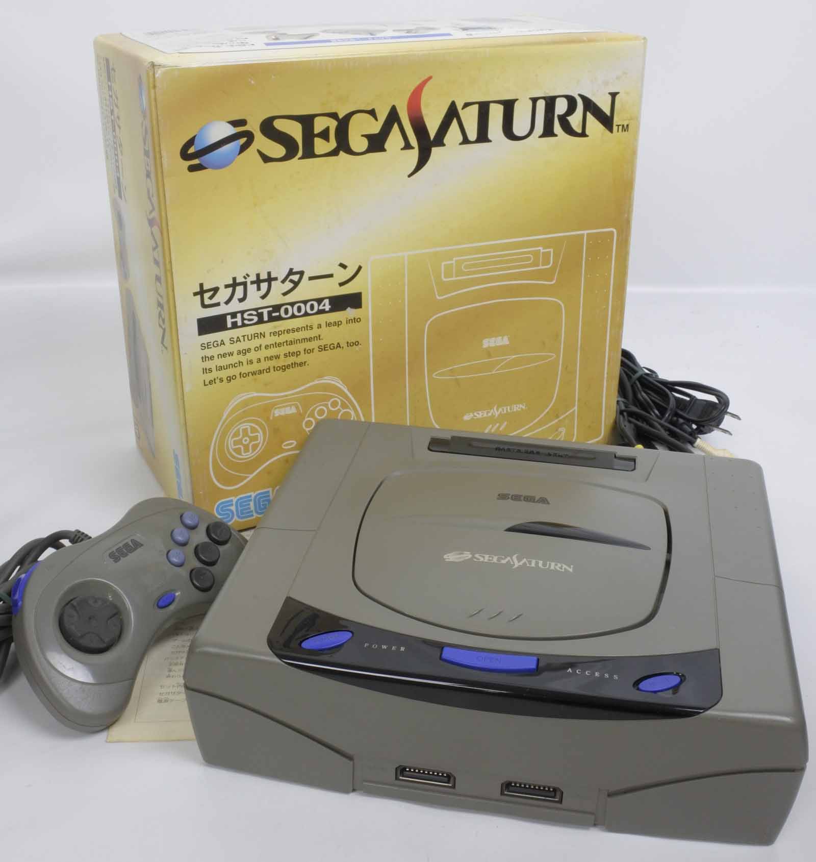 Sega Saturn GREY Console System Boxed HST-3210 Tested JAPAN B61001878 ...