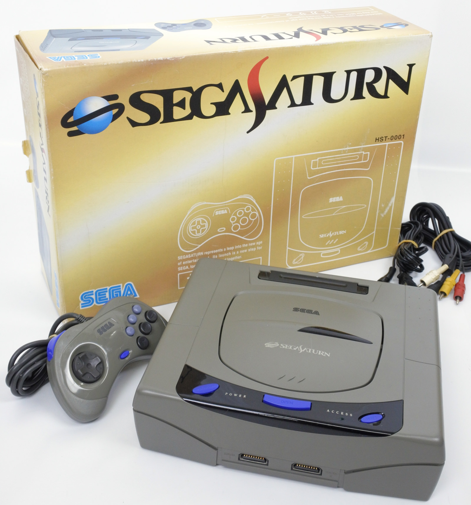 Sega Saturn GREY Console System Boxed HST-3200 Ref BC173484 Tested ...