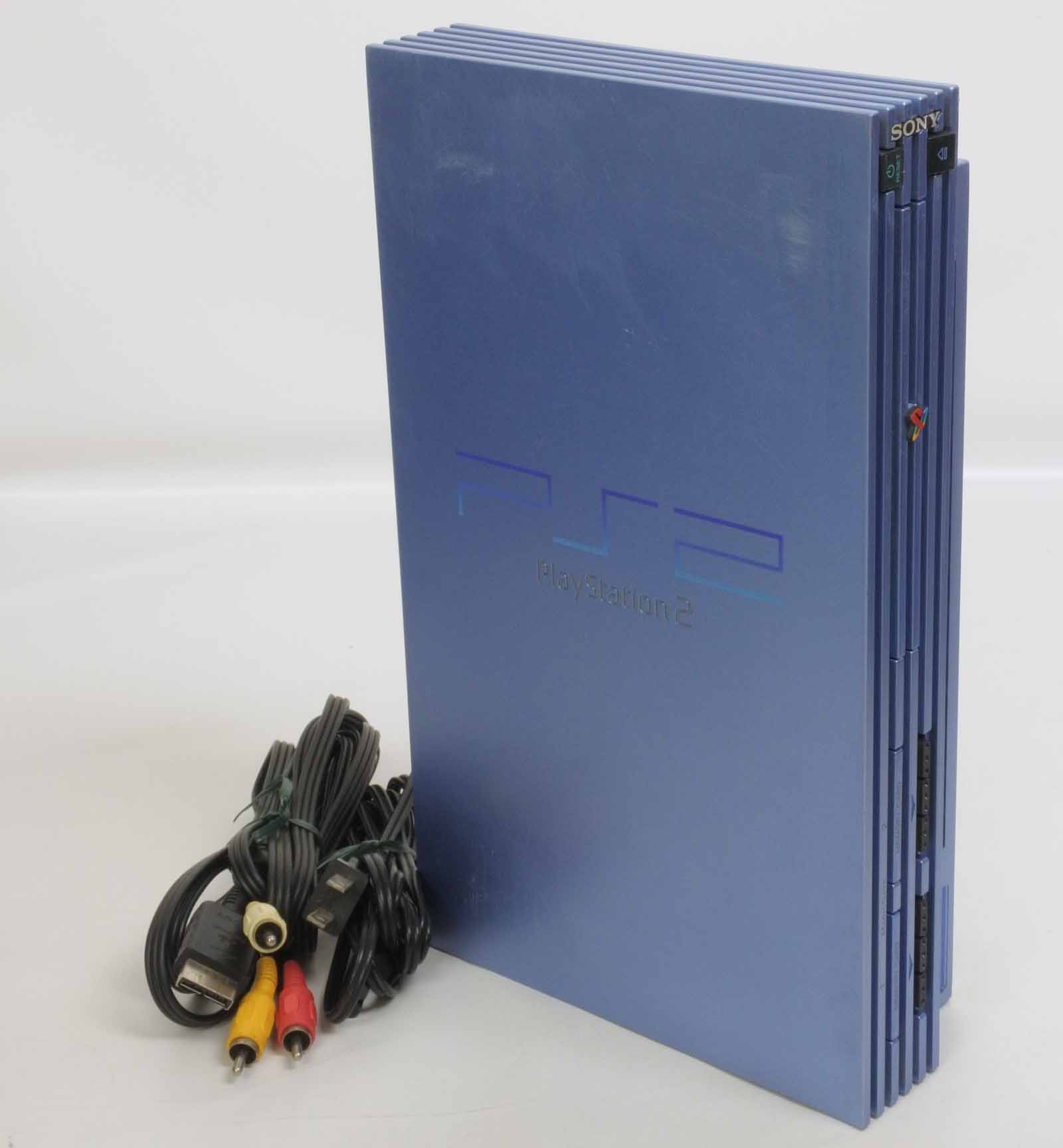 Ps2 Aqua Blue Console Scph Tested No Controller 628 Playstation 2 Ntsc J Ebay