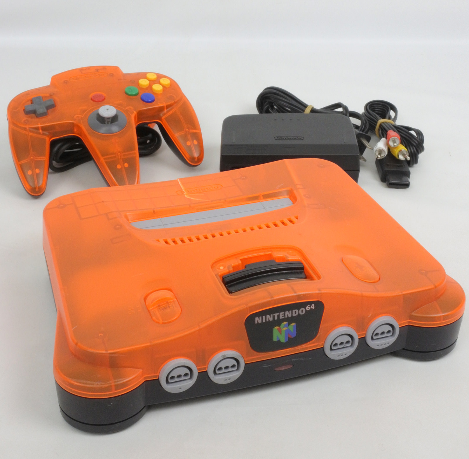 Nintendo 64 Clear Orange Black Console System NUS-001(JPN) Tested ...