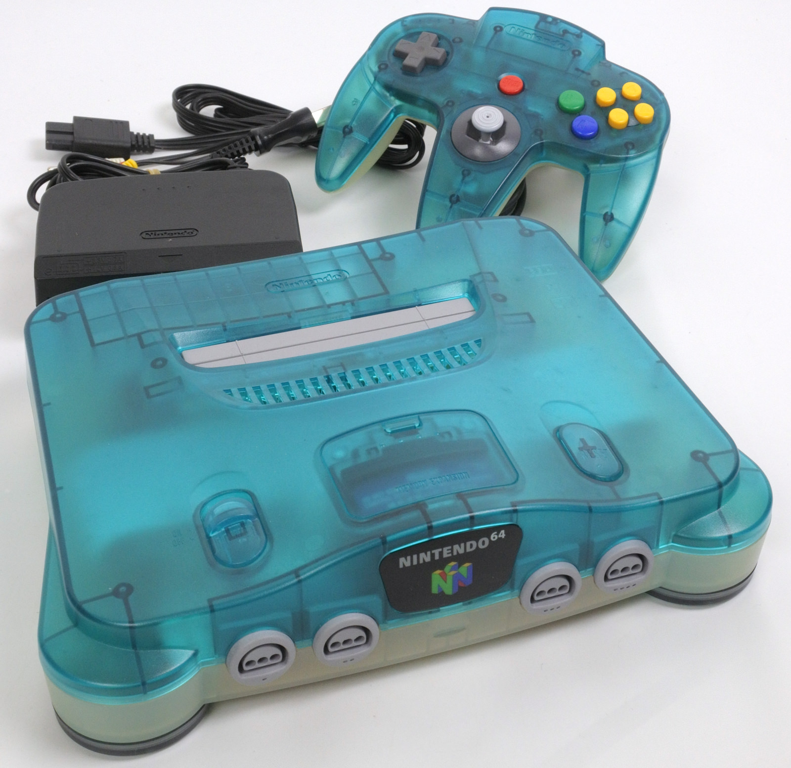 Nintendo 64 Clear Blue Console System FREE SHIPPING NUS-001 Tested ...