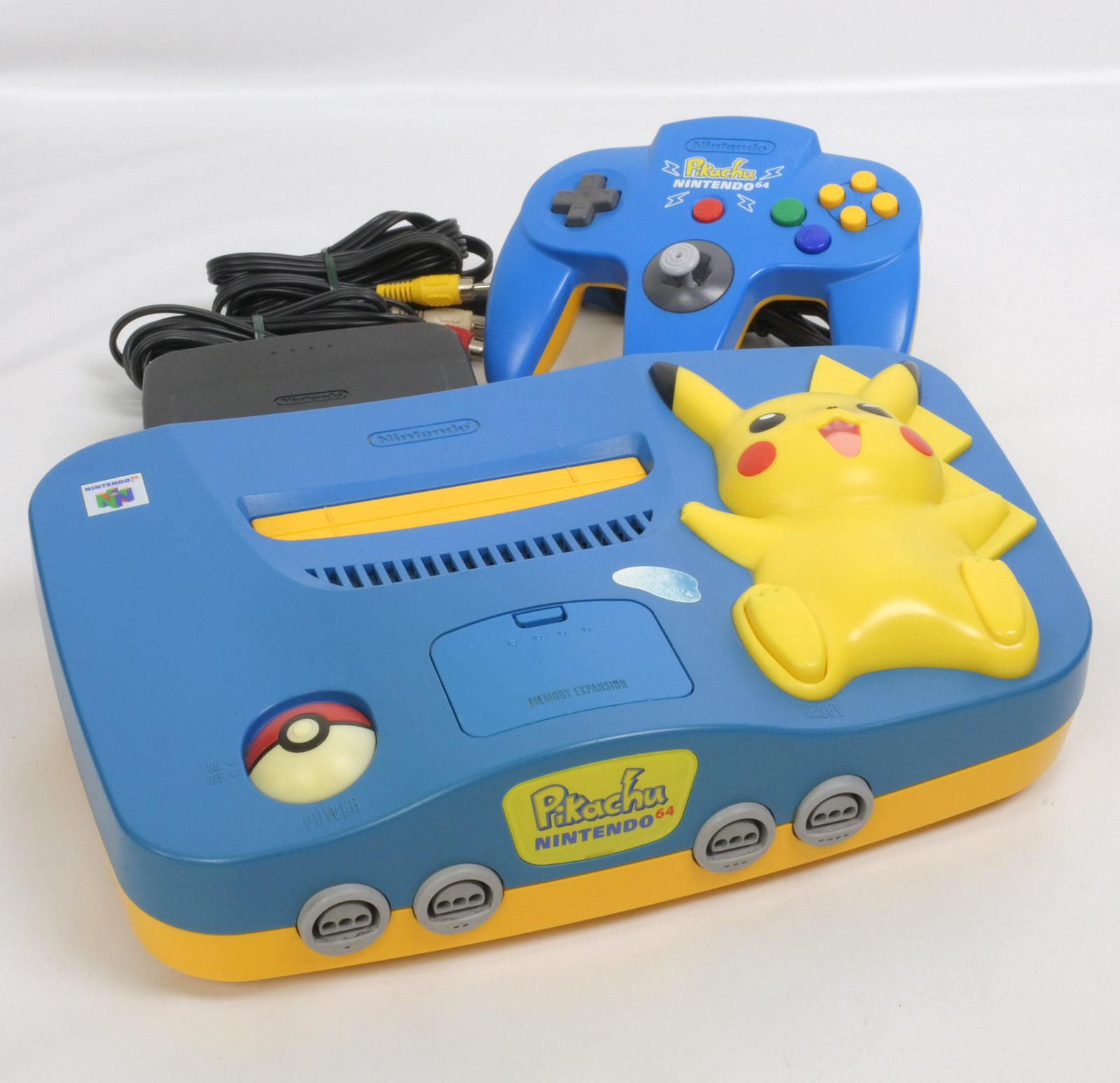 Nintendo 64 PIKACHU Console System Blue & Yellow Tested JAPAN Ref ...