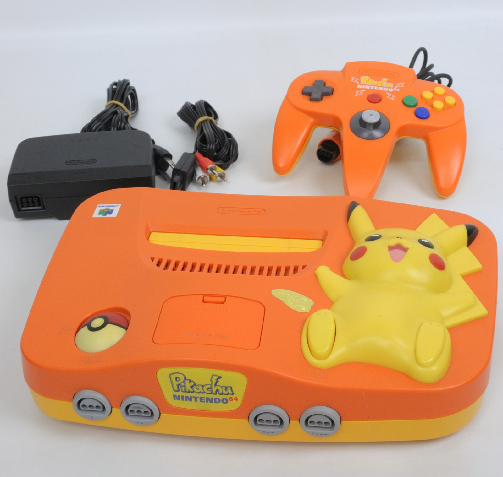 Nintendo 64 PIKACHU Console System Orange Yellow JAPAN Game Ref ...