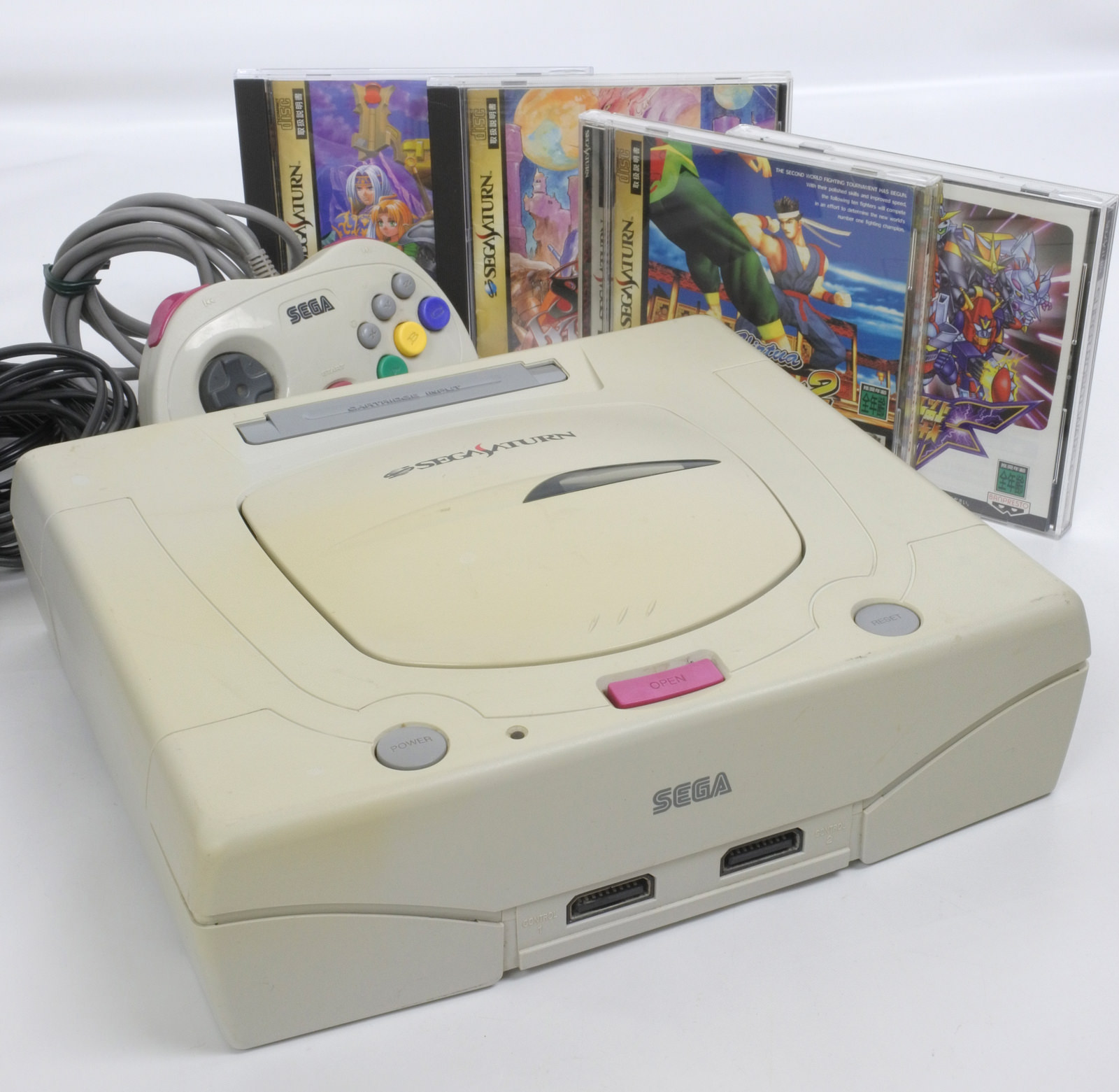 Sega Saturn WHITE Console System REF P77047299 Tested HST-3220 JAPAN ...