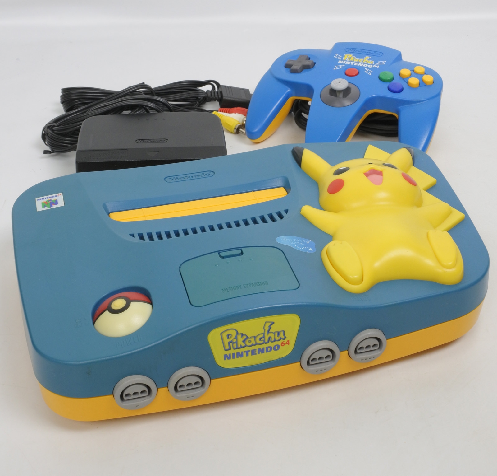 Nintendo 64 PIKACHU Console System Blue & Yellow Tested JAPAN Ref ...